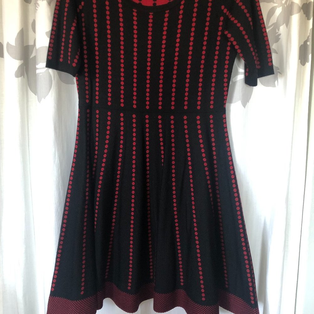 Like New - Black & Red Sweater Dress